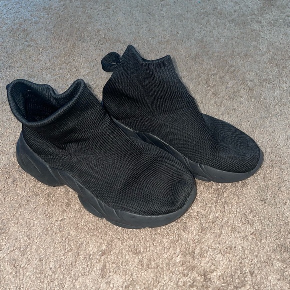 Kids Black Sock Sneakers - Picture 2 of 3